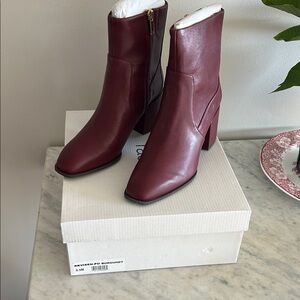 Elegant Burgundy Heeled Boots